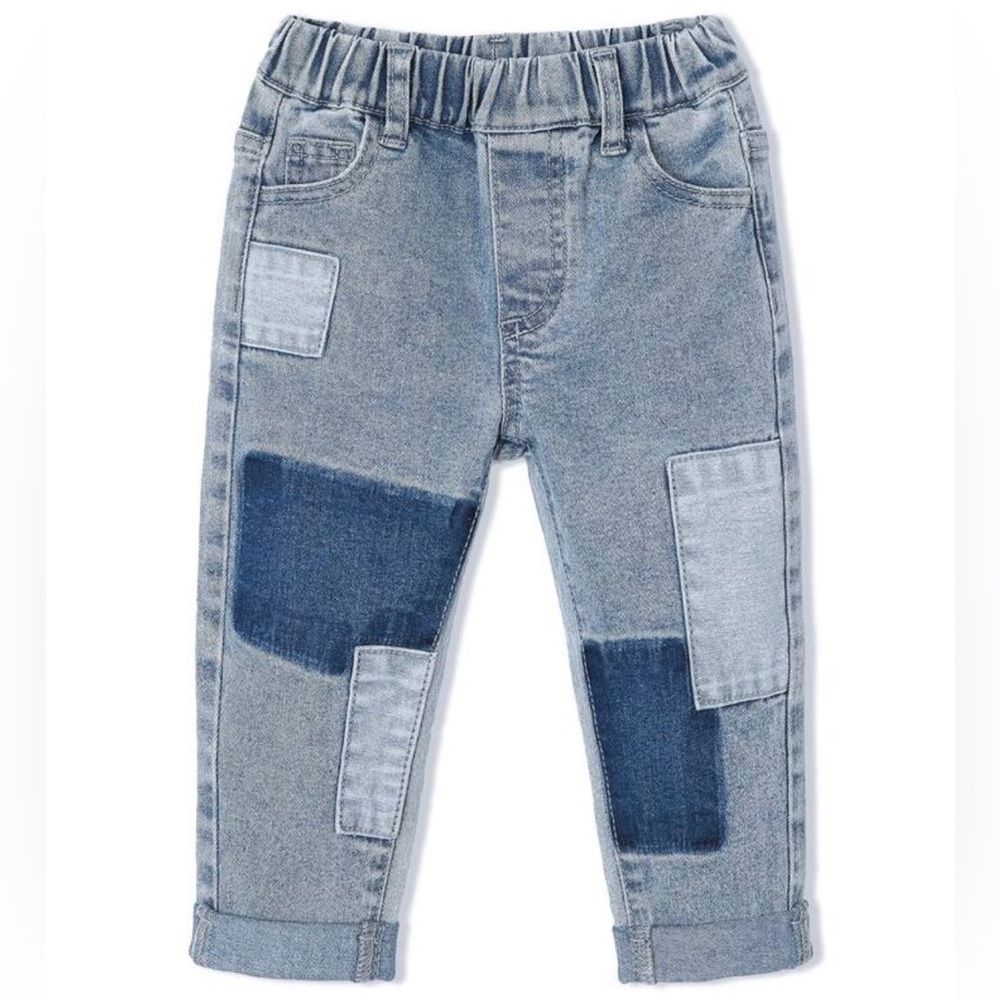 Kids patchwork denim jeans